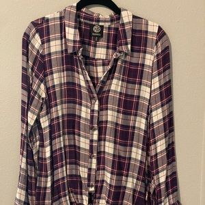 Plaid bottom down shirt